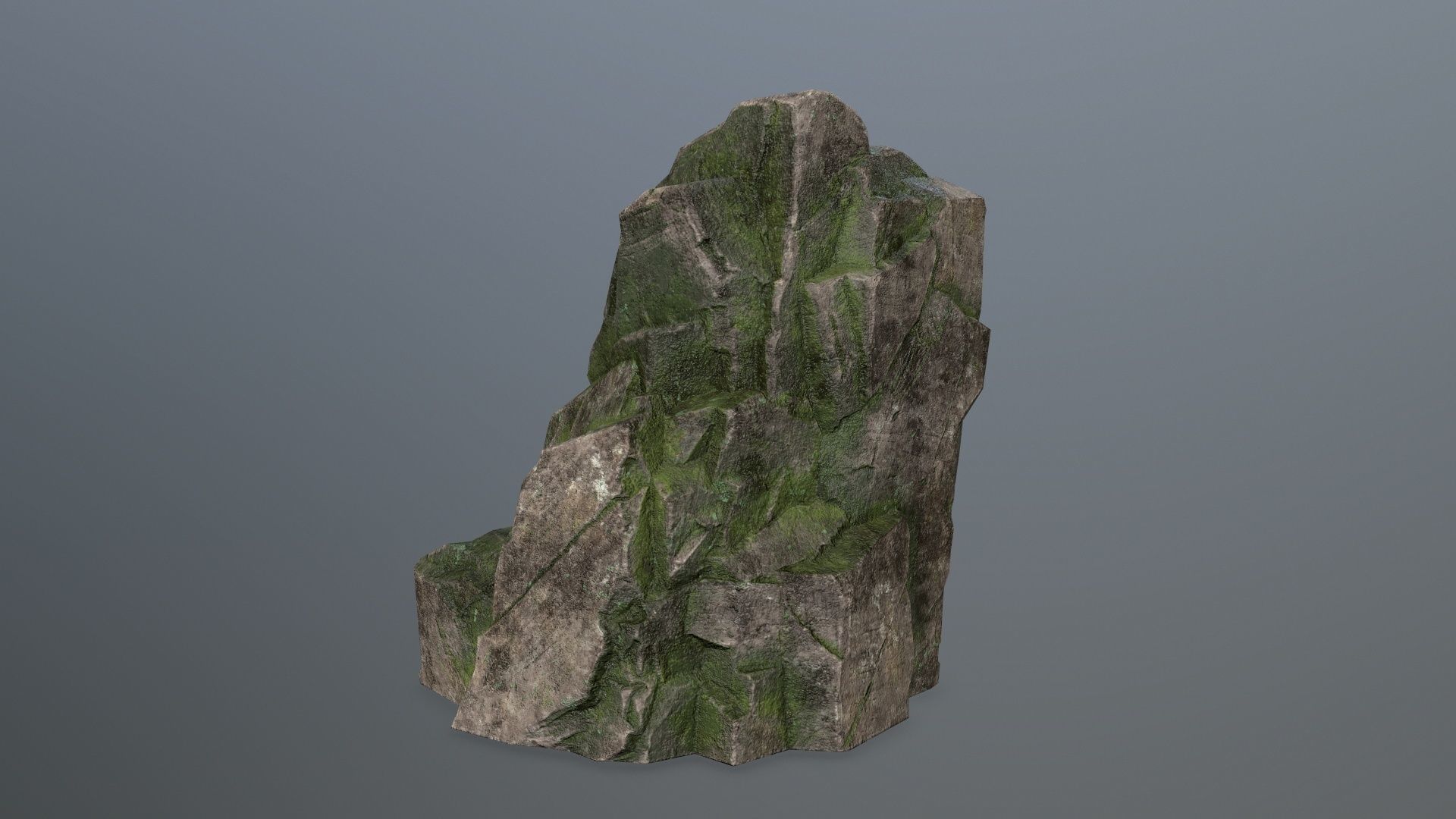 Rock Set mossy Low-poly 3D model_13