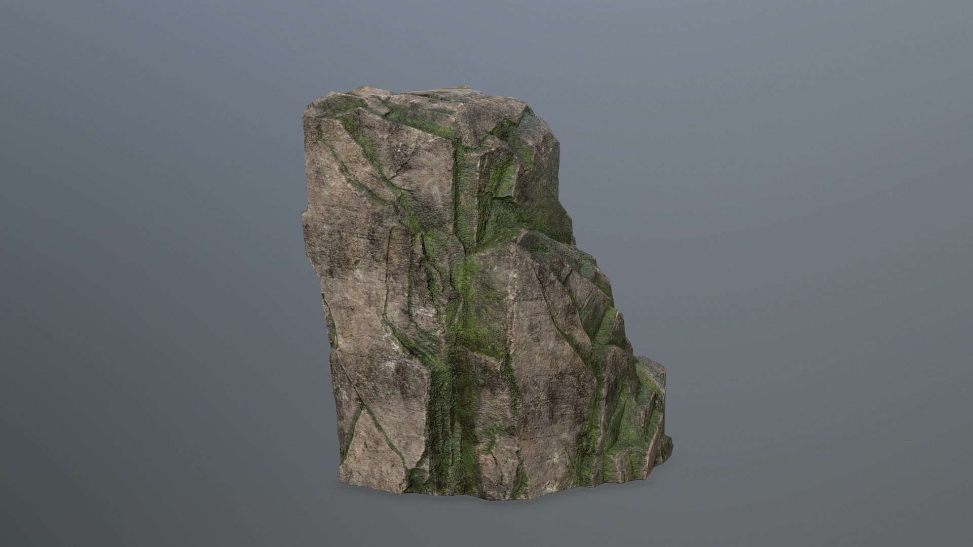 Rock Set mossy Low-poly 3D model_16