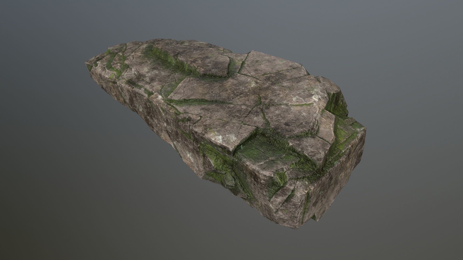 Rock Set mossy Low-poly 3D model_32