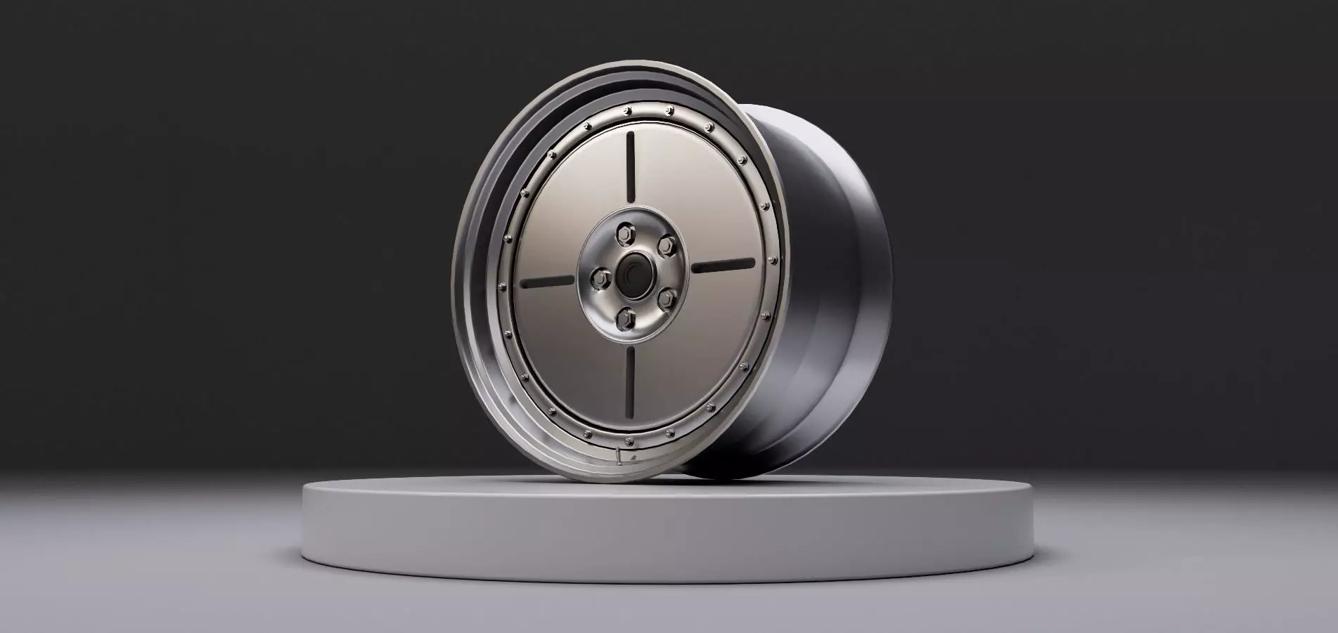 L4 wheel Low-poly 3D model_0