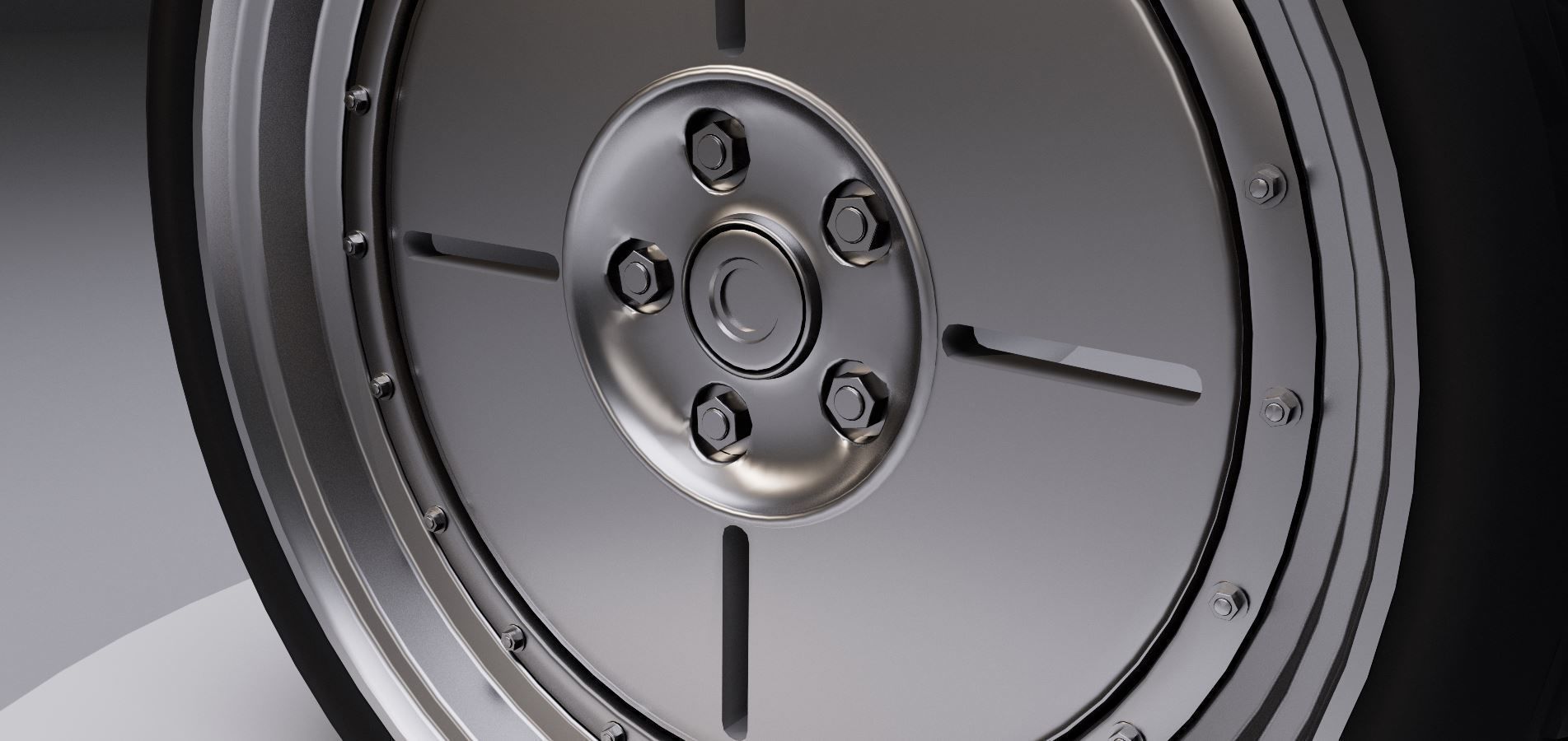 L4 wheel Low-poly 3D model_3