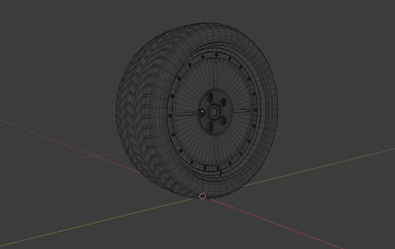 L4 wheel Low-poly 3D model_11