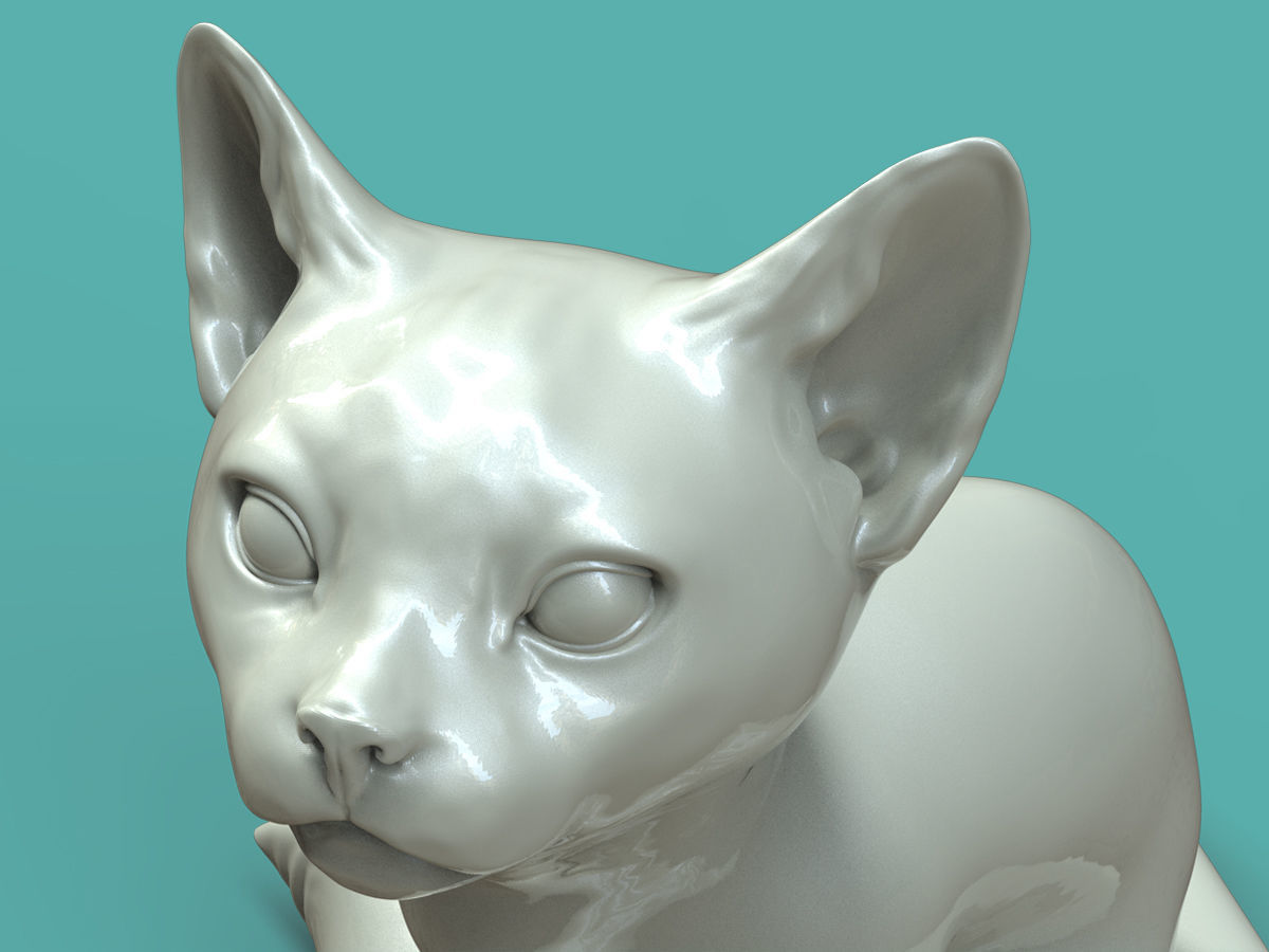Baby Cat on the cushion 3D print model_6