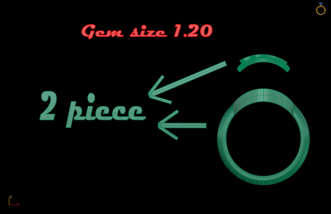 VIRGO zodiac sign ring with diamonds 3D print model_1