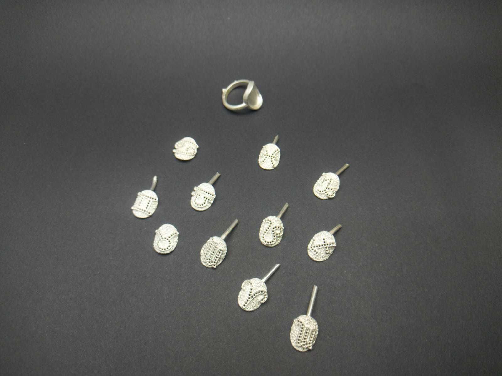 TAURUS zodiac sign ring with diamonds 3D print model_5