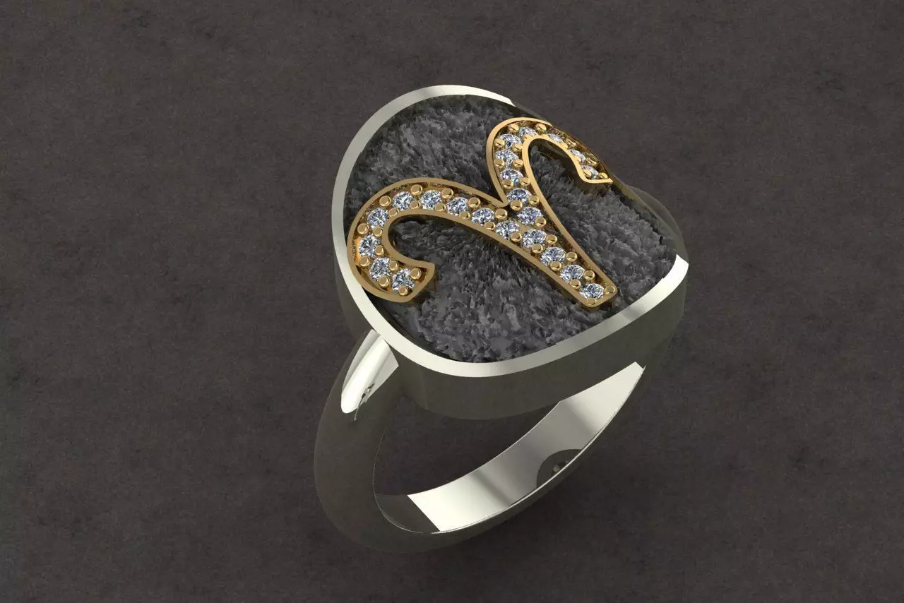 ARIES ring with zodiac sign 3D print model_0