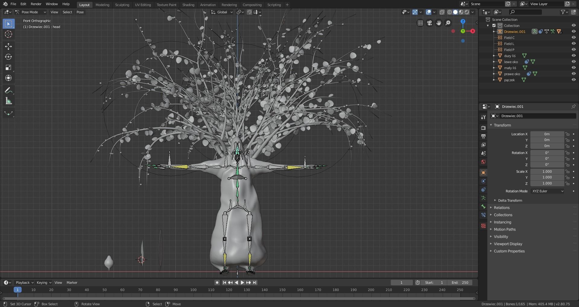 Ent - Drzewiec Low-poly 3D model_9