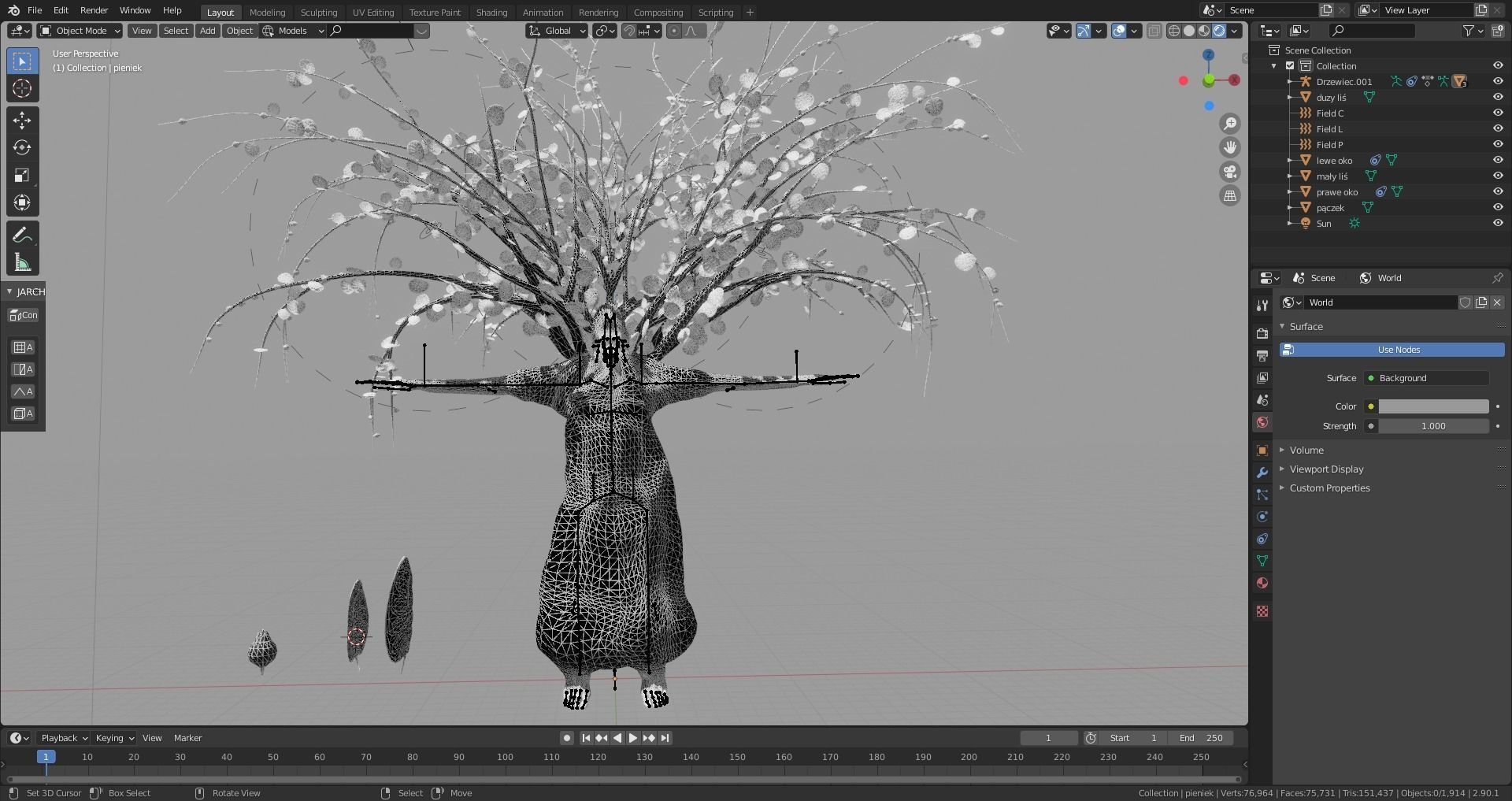 Ent - Drzewiec Low-poly 3D model_8