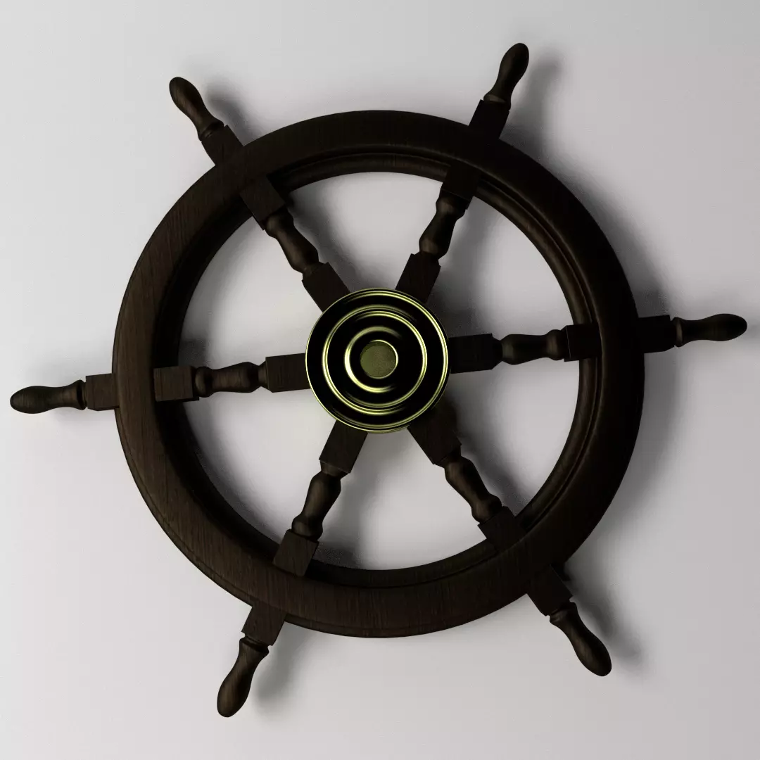 Ships Steering Wheel 2 3D model_0
