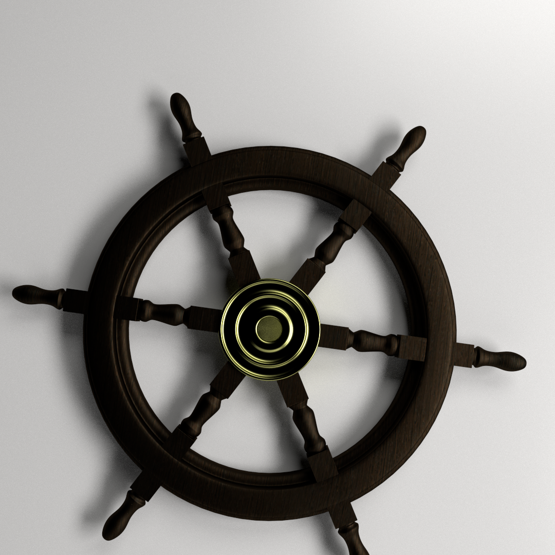 Ships Steering Wheel 2 3D model_2
