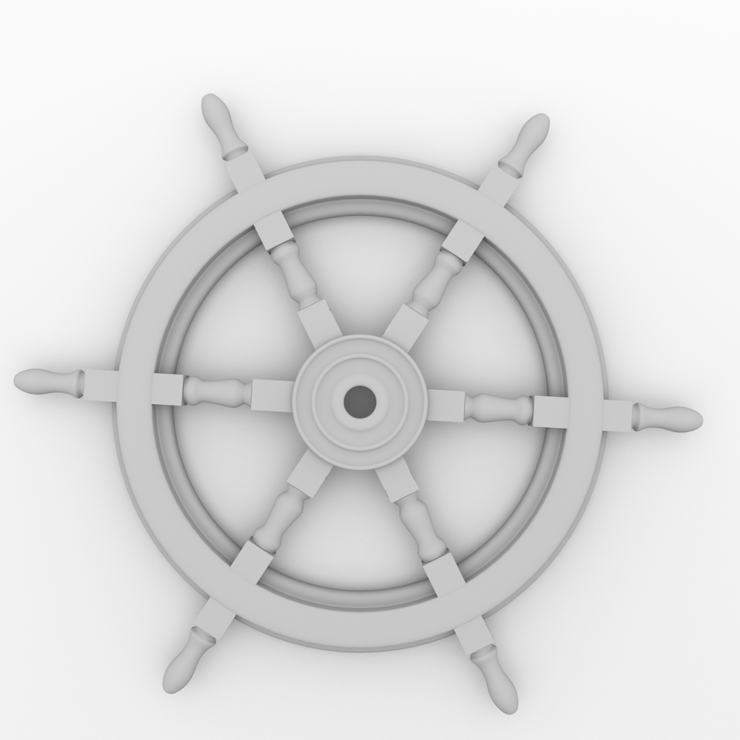 Ships Steering Wheel 2 3D Model 3DS FBX BLEND DAE