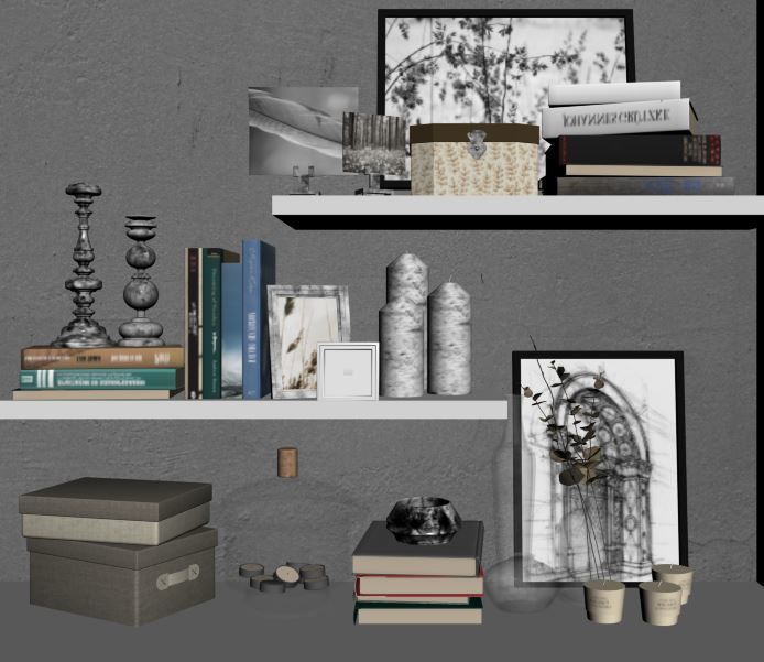 shellf shelves for living room 3D model_3