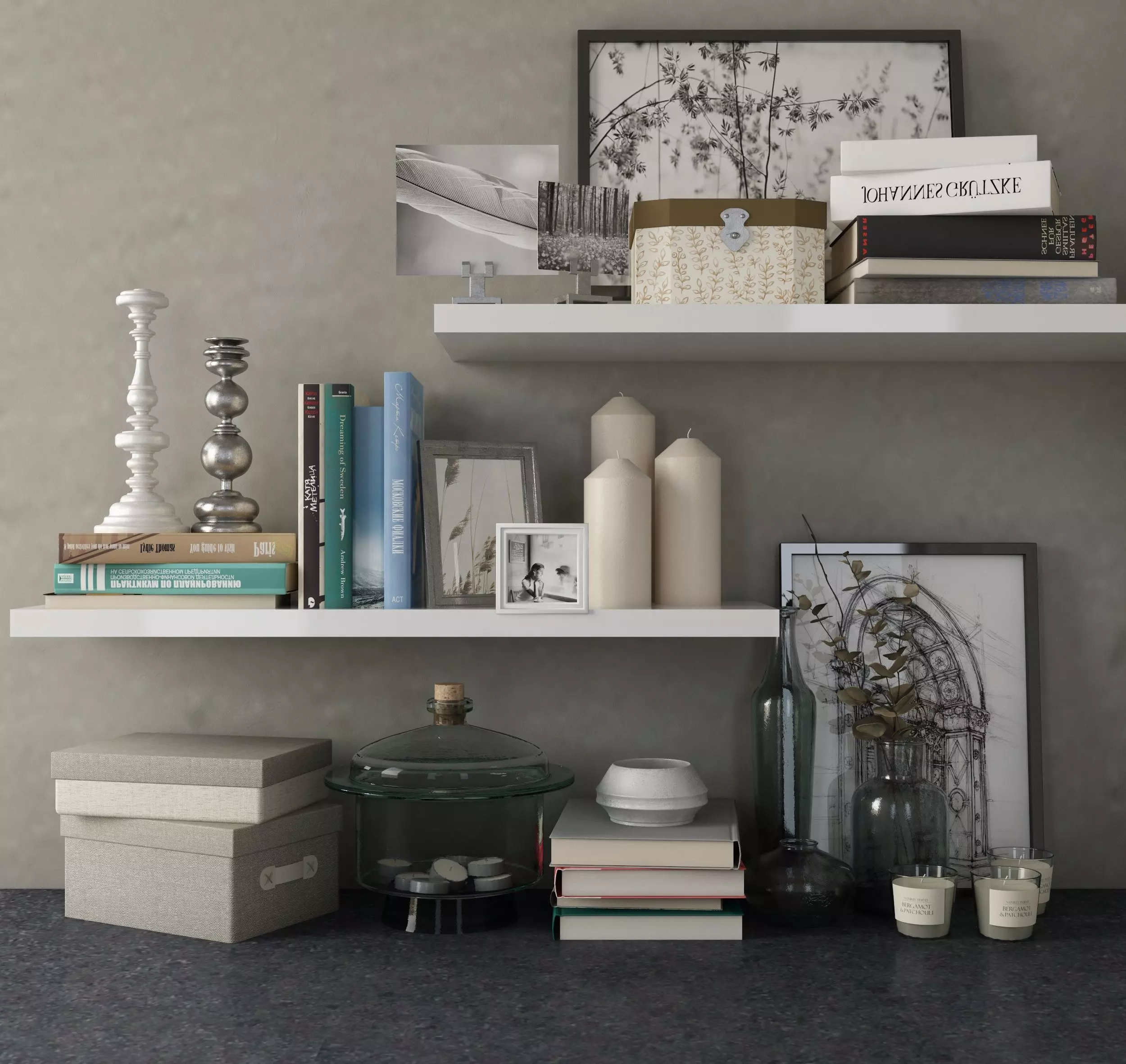 shellf shelves for living room 3D model_0