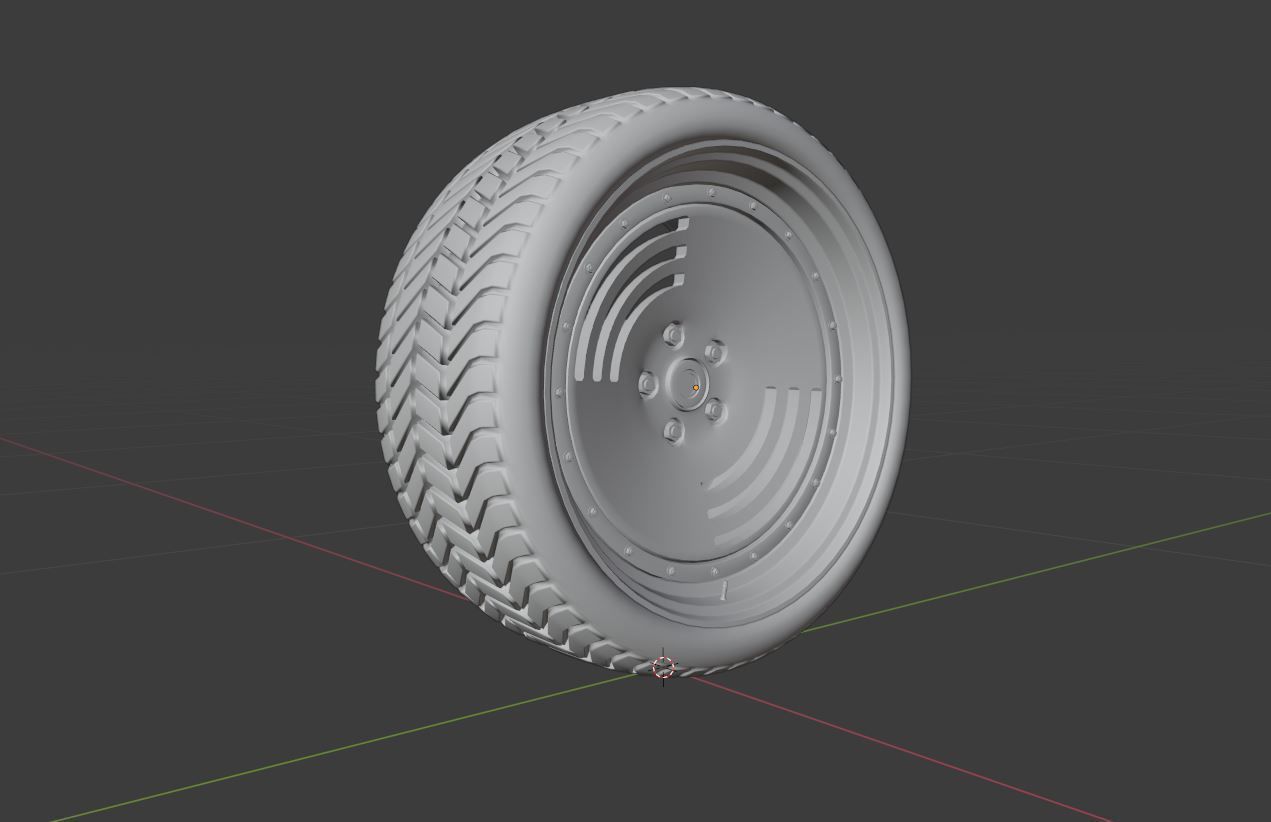 L2 wheel Low-poly 3D model_6