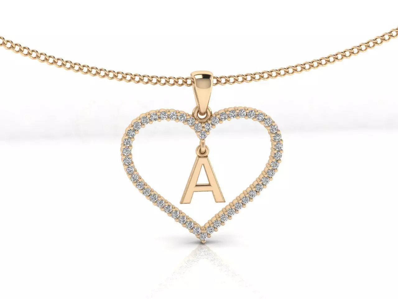 Heart Alphabet A 3D print model_0