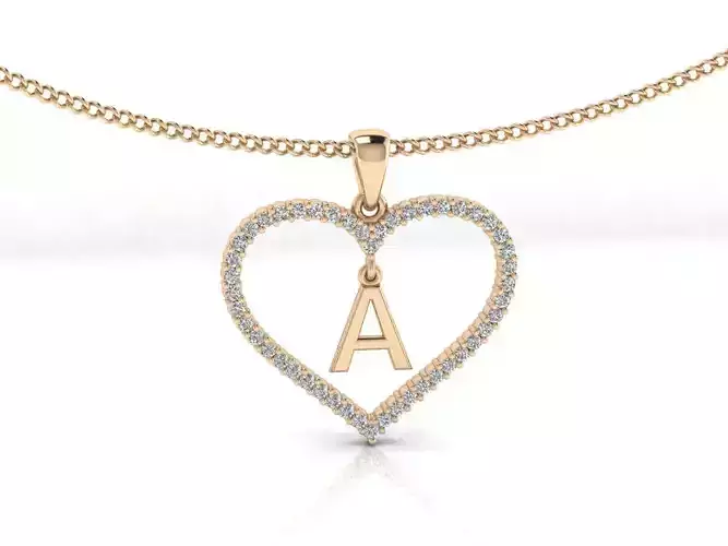 Heart Alphabet A 3D print model