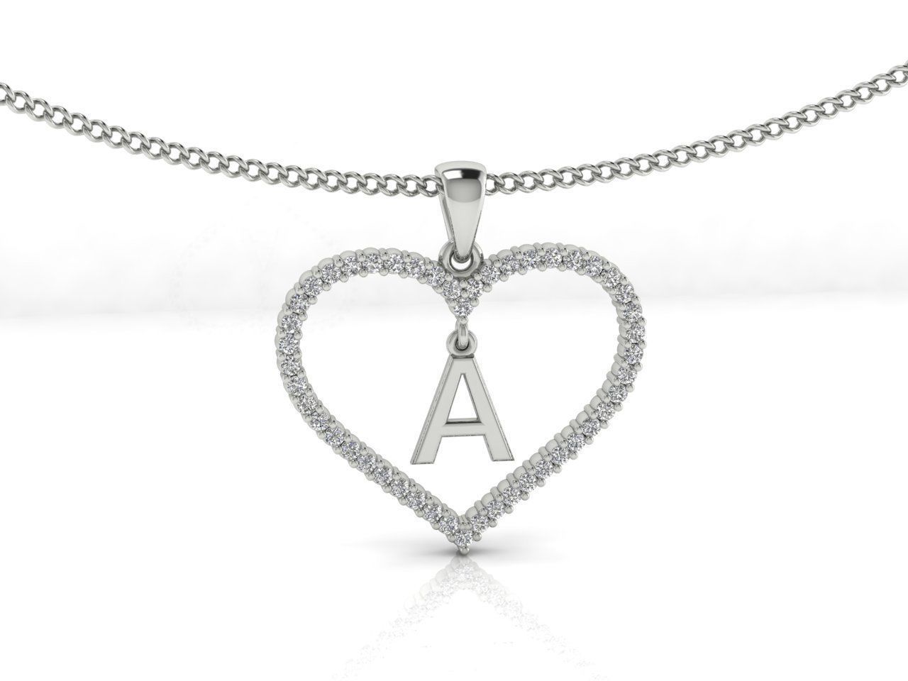 Heart Alphabet A 3D print model_2