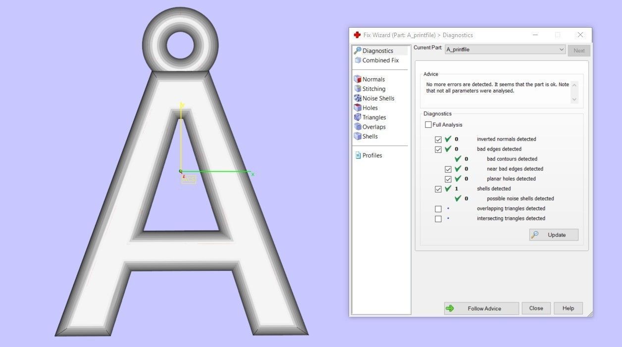 Heart Alphabet A 3D print model_12