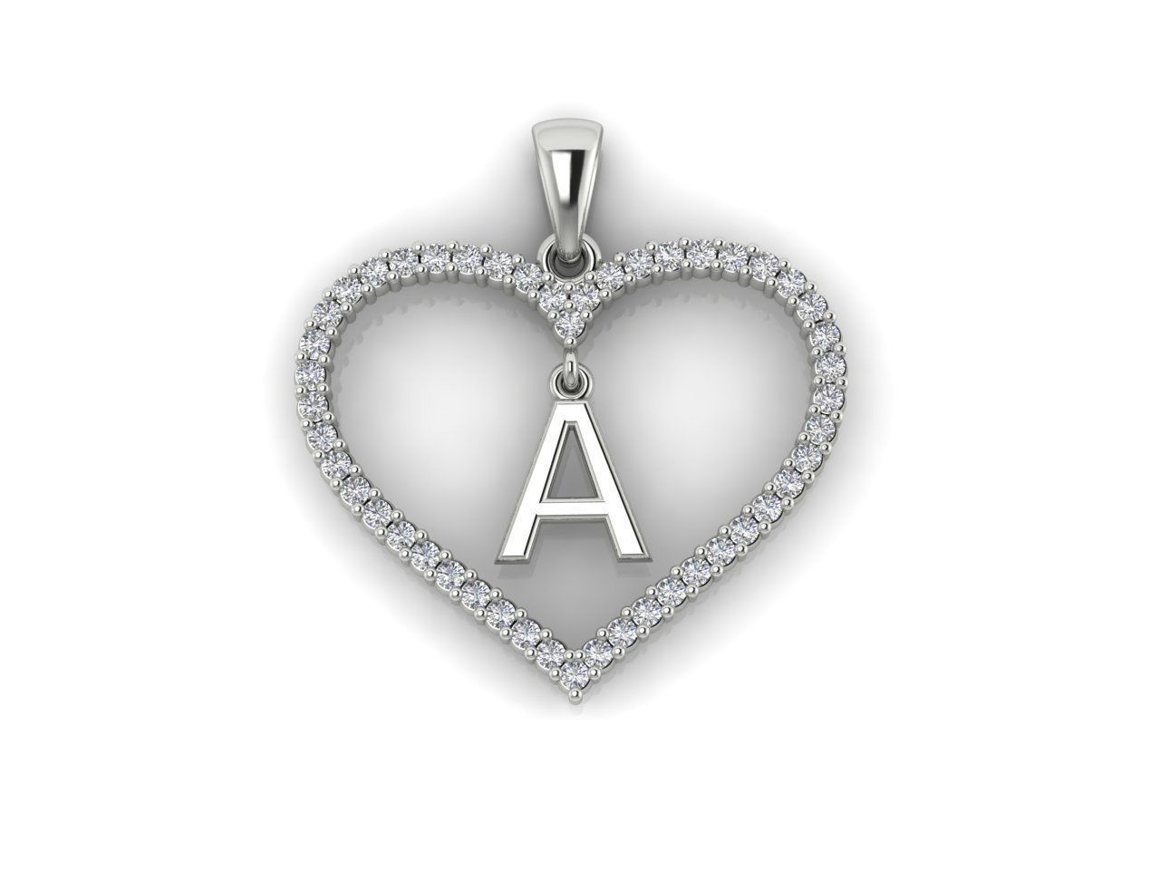 Heart Alphabet A 3D print model_8