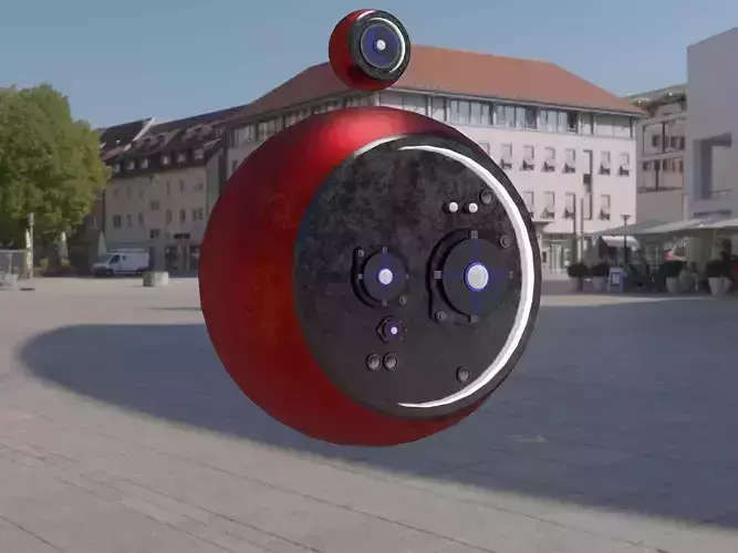 Sci-fi flying robot or drone