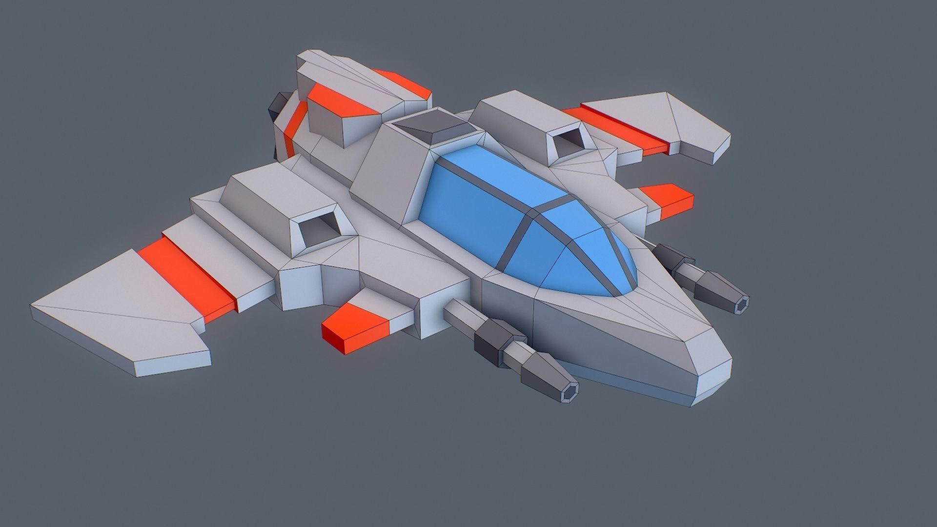 Sci-fi Spaceships constructor low poly pack Low-poly 3D model_4
