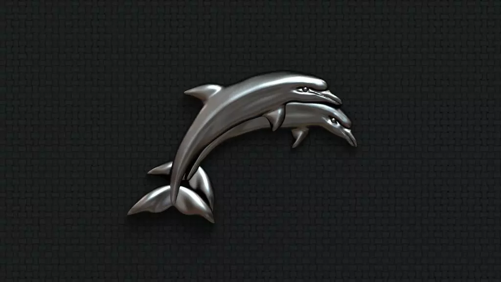 Dolphins hug couple 3D print model