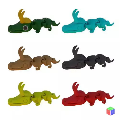 LOKI ALLIGATOR VARIANT FLEXIBLE TOY PLUS KEYRING 3D print model
