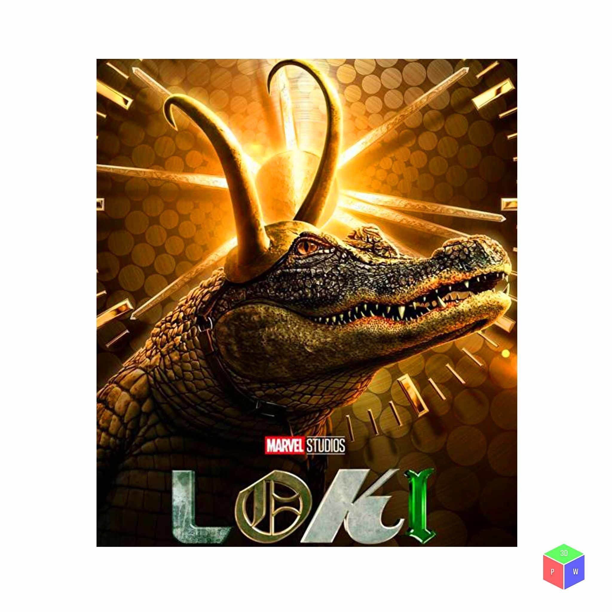 LOKI ALLIGATOR VARIANT FLEXIBLE TOY PLUS KEYRING 3D print model_2