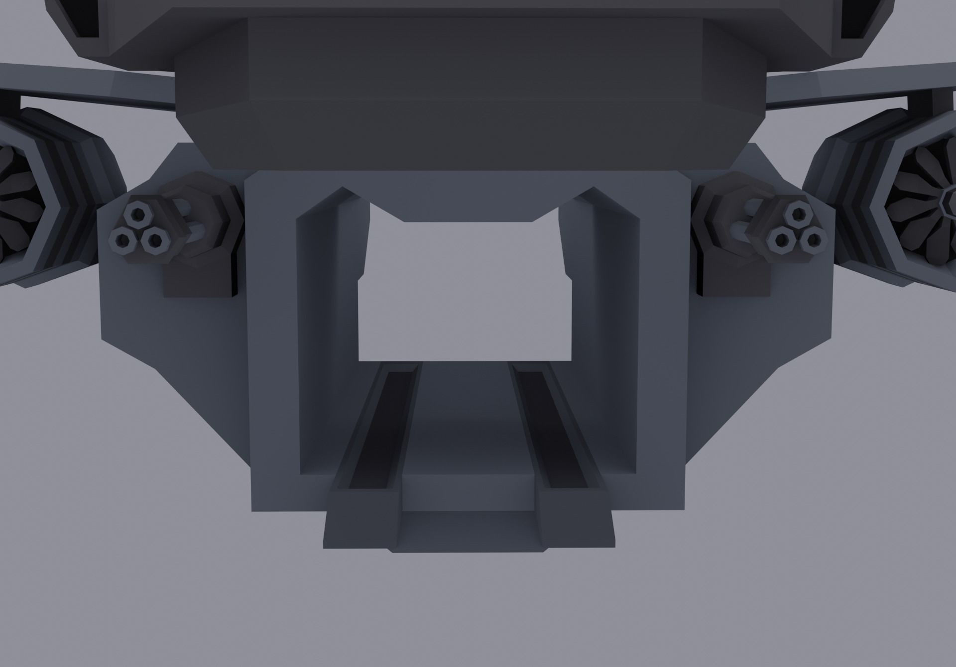 Sci-fi LowPoly cargo space ship Low-poly 3D model_9