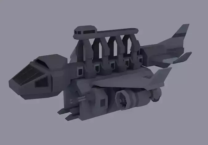Sci-fi LowPoly cargo space ship