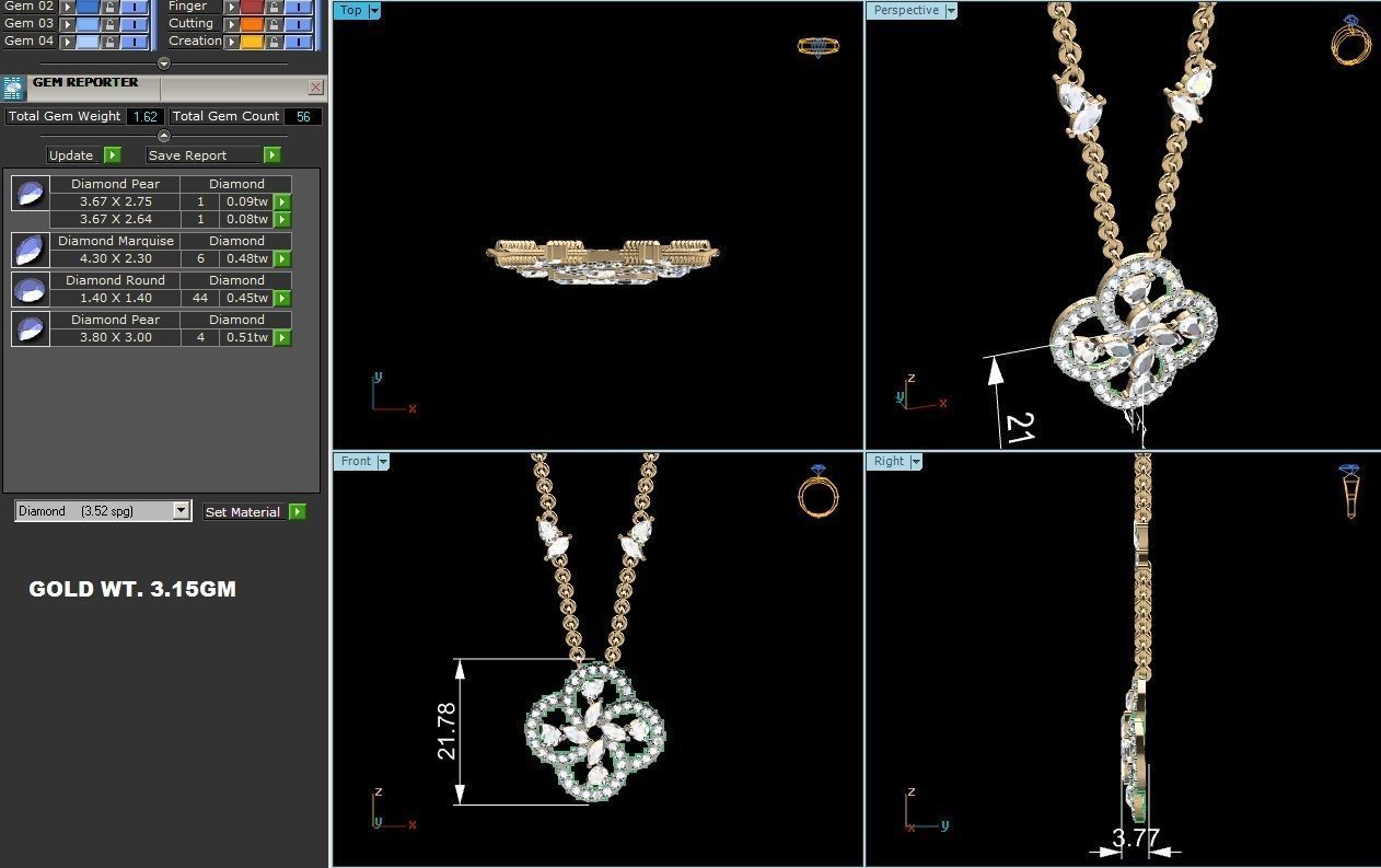 Women necklace 3dm render detail 3D print model_1