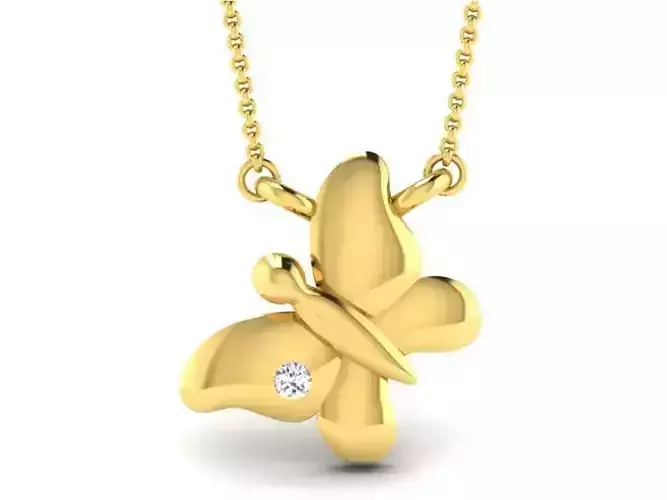 Women butterfly necklace 3dm render detail 3D print model