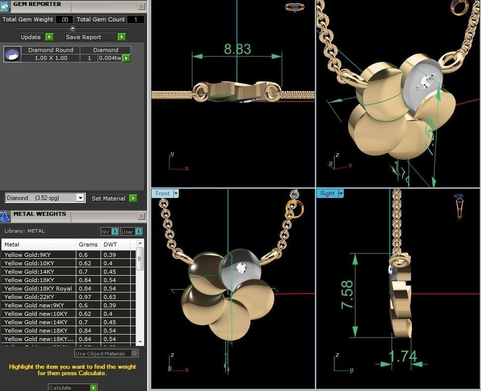 Women necklace 3dm render detail 3D print model_6