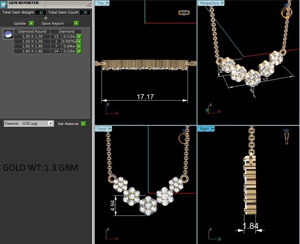 Women necklace 3dm render detail 3D print model_1