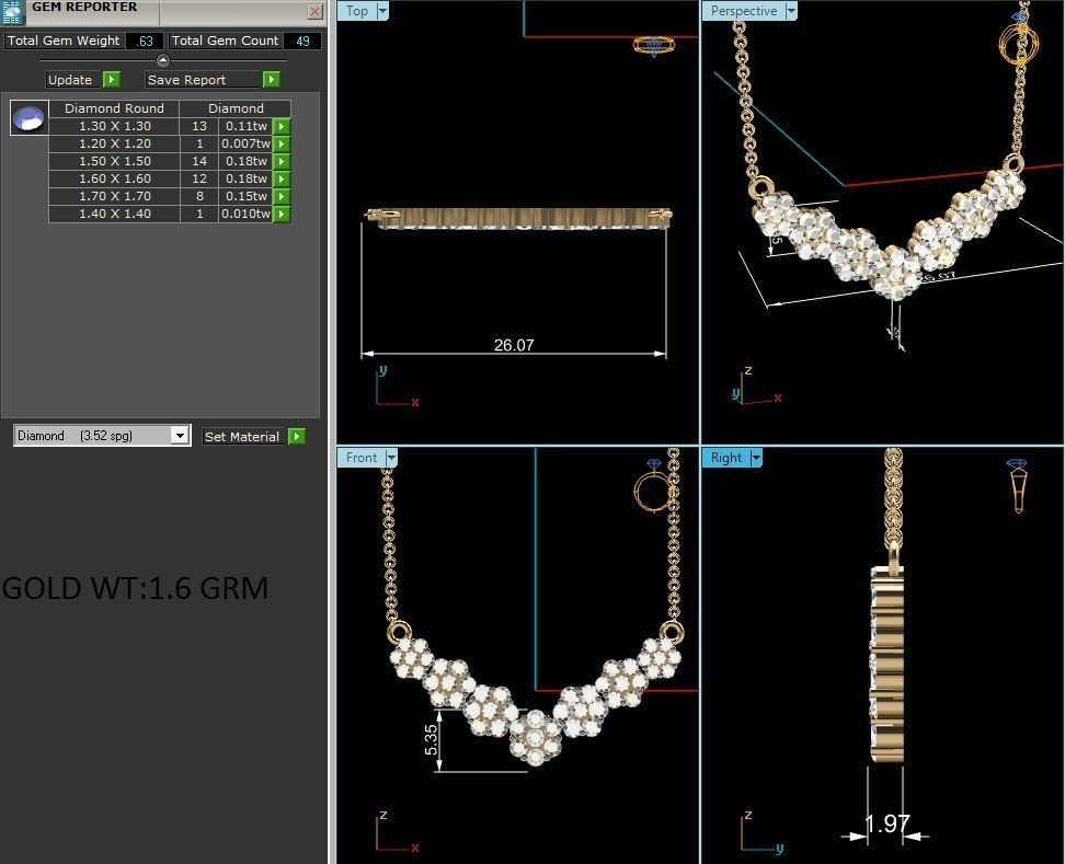 Women necklace 3dm render detail 3D print model_1