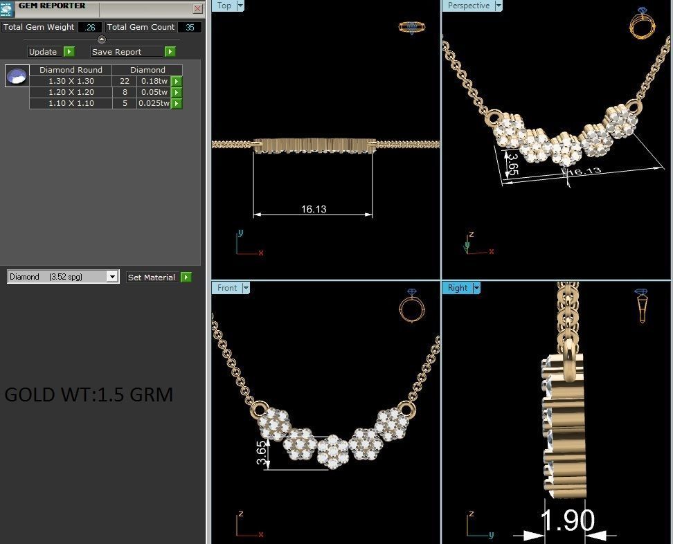 Women necklace 3dm render detail 3D print model_1