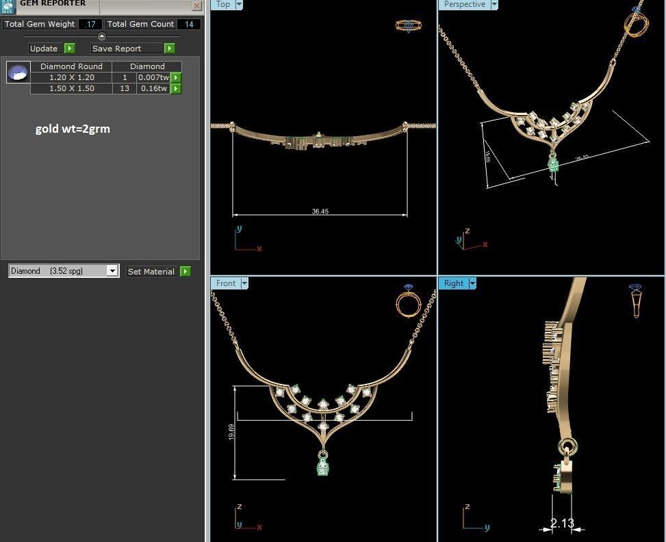 Women necklace 3dm render detail 3D print model_1