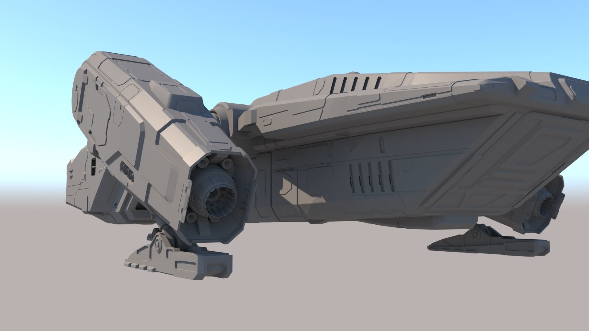 Sci Fi Dropship 3D model_12
