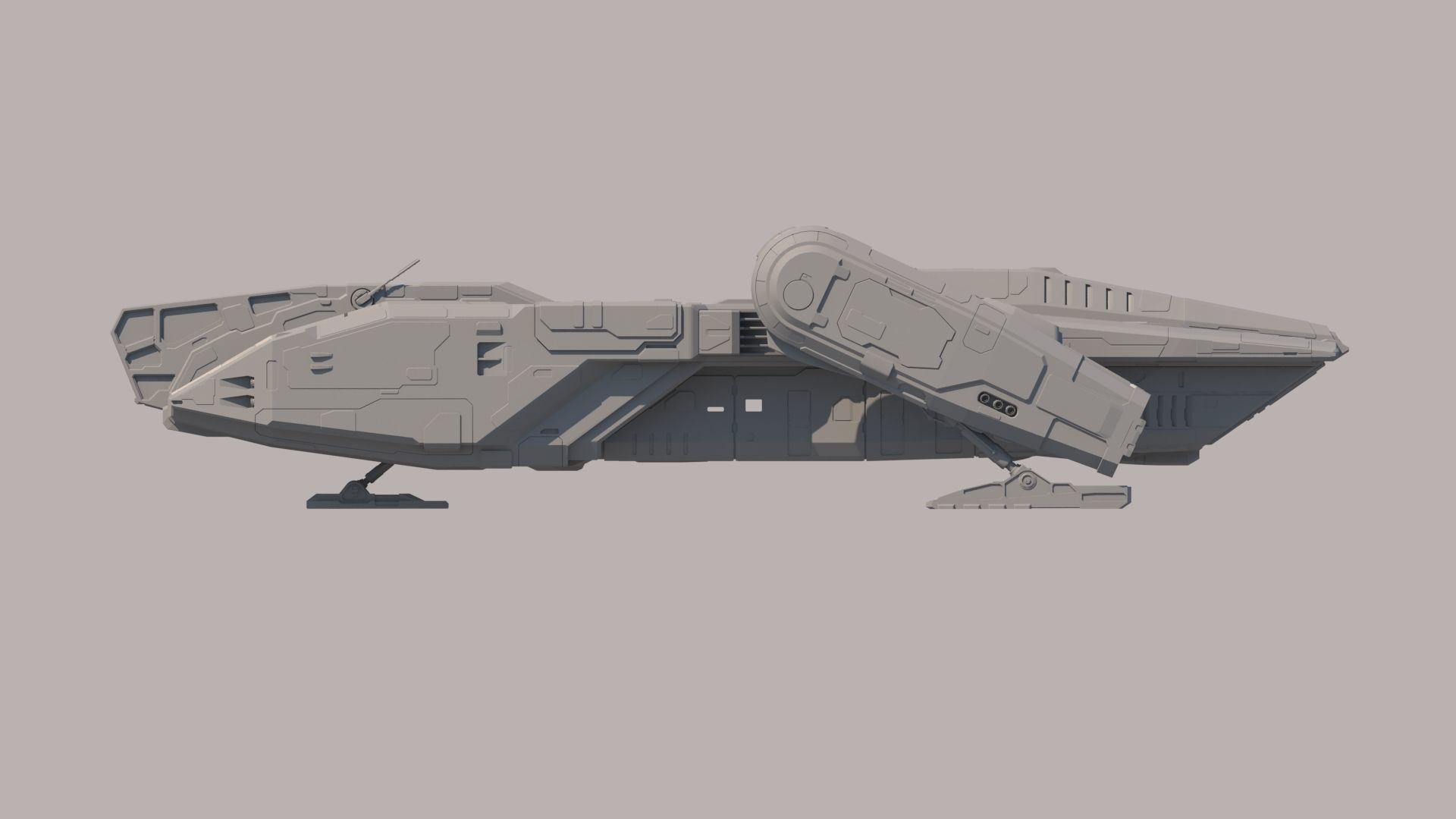 Sci Fi Dropship 3D model_10