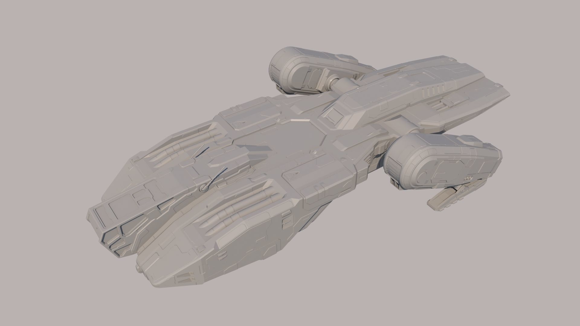 Sci Fi Dropship 3D model_2