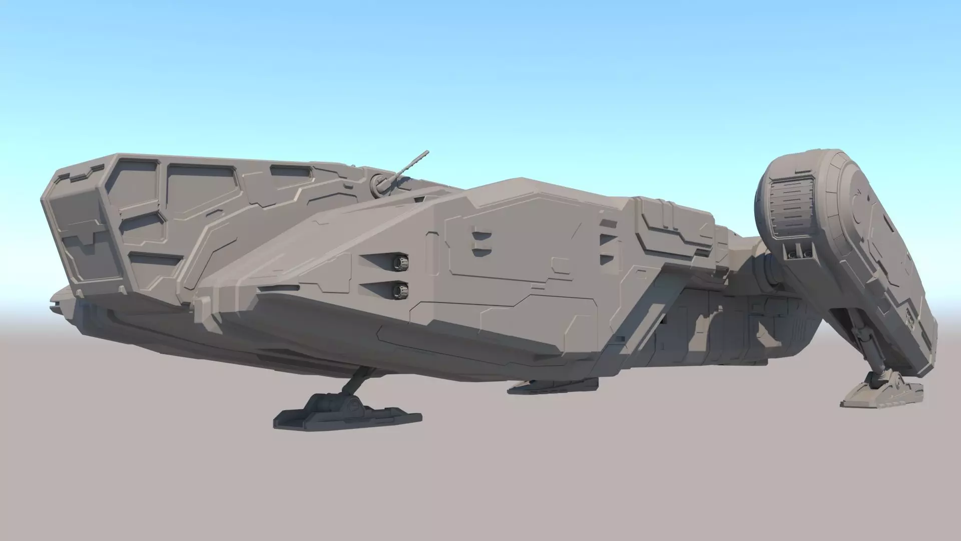 Sci Fi Dropship 3D model_0