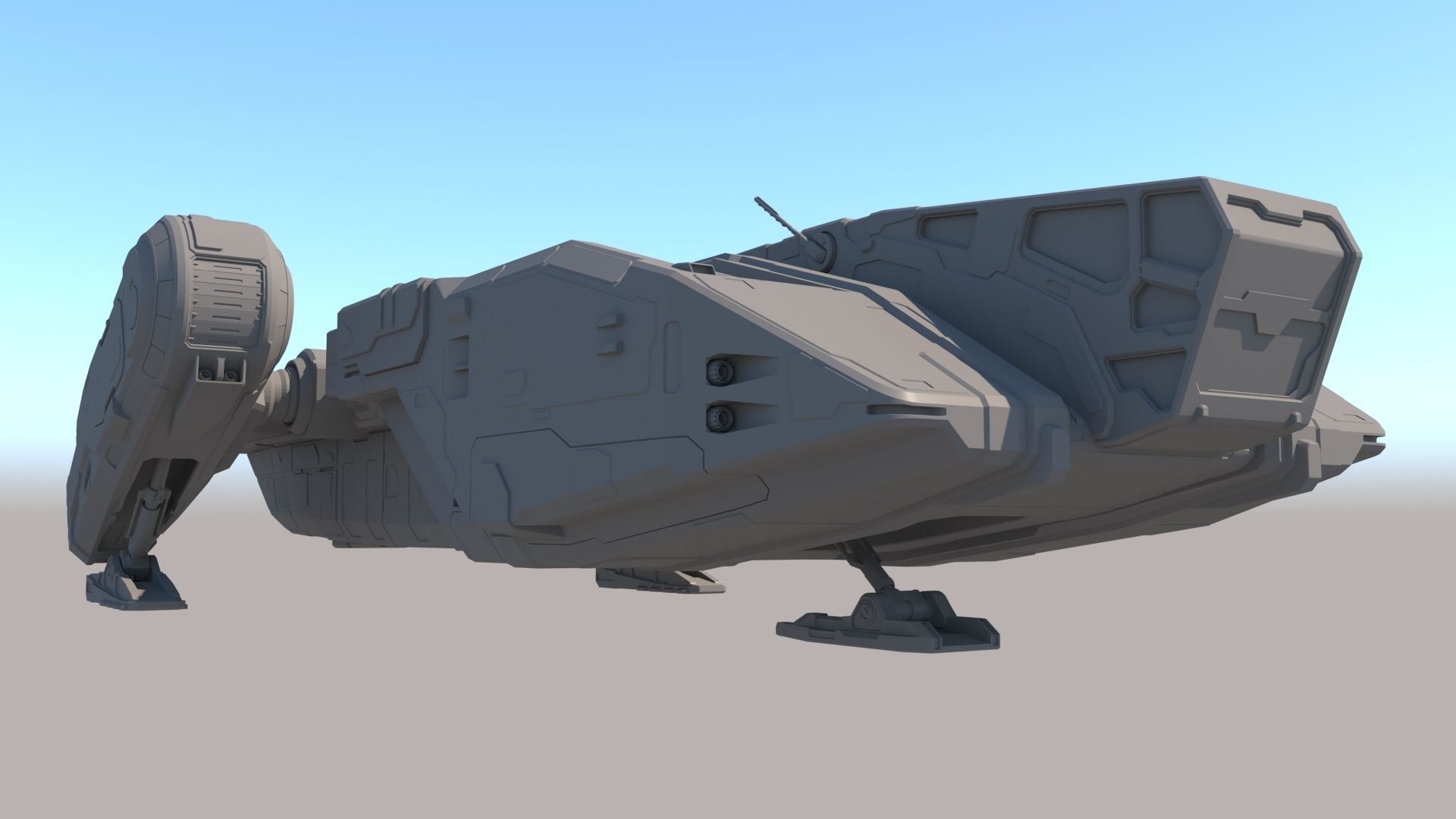 Sci Fi Dropship 3D model_15