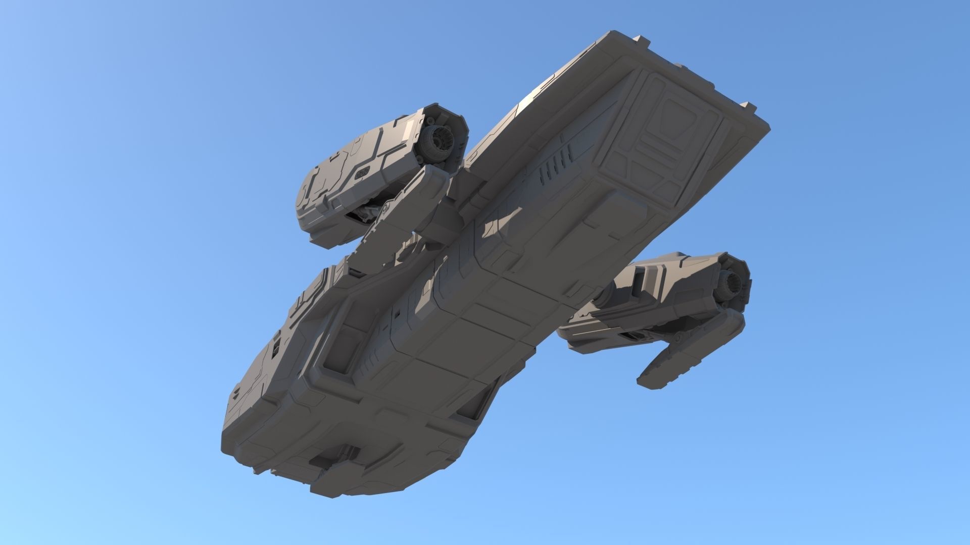 Sci Fi Dropship 3D model_4