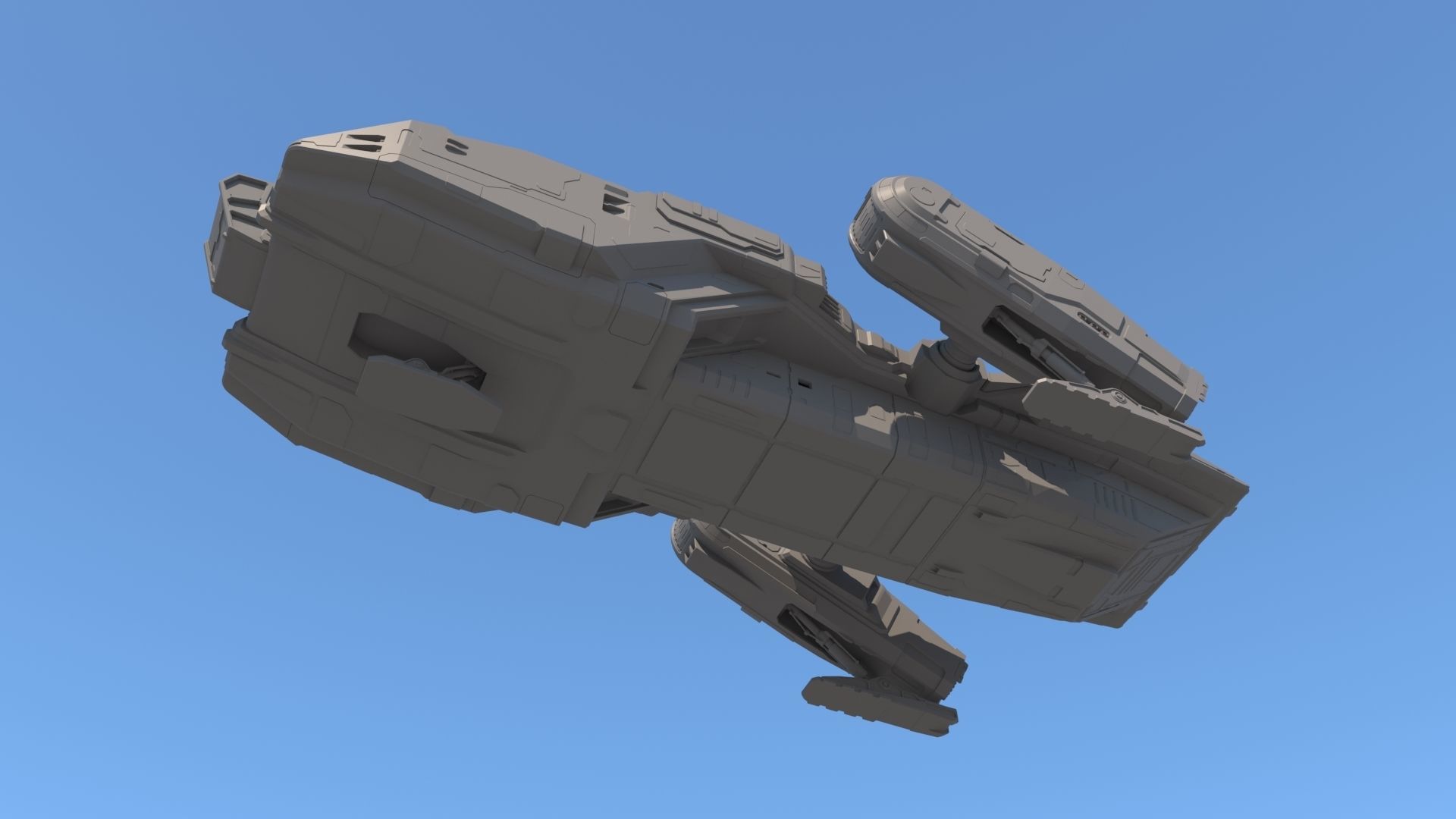 Sci Fi Dropship 3D model_3