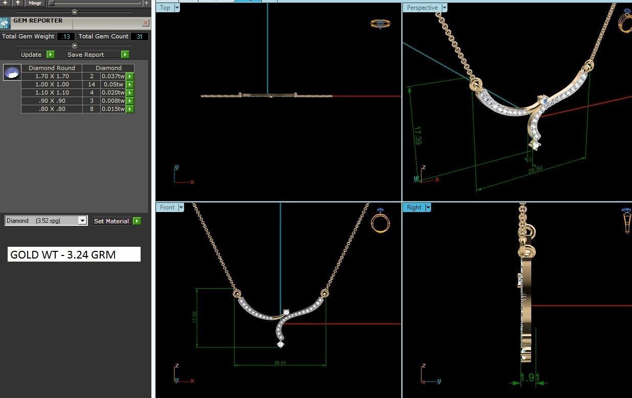 Women necklace 3dm render detail 3D print model_1