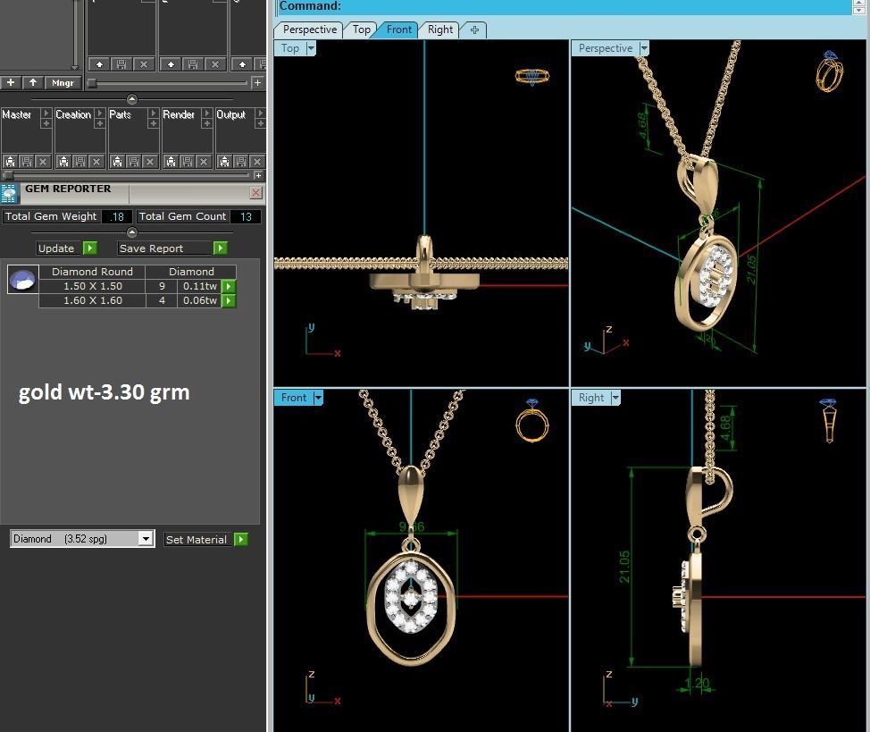 Women pendant 3dm render detail 3D print model_7