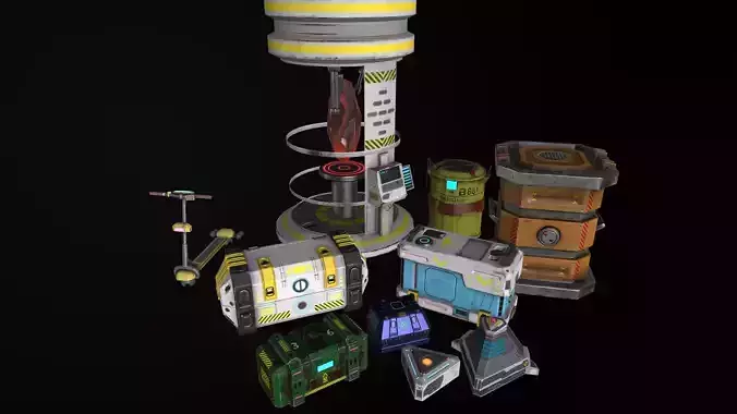 Sci-fi props mega pack  3D Model Collection