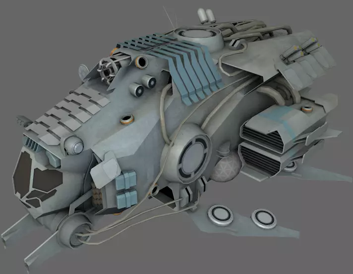 Fighter MS Low-poly 3D model_0