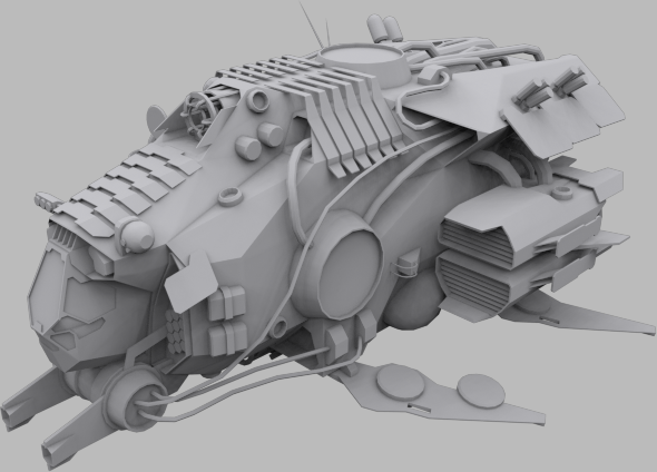 Fighter MS Low-poly 3D model_1