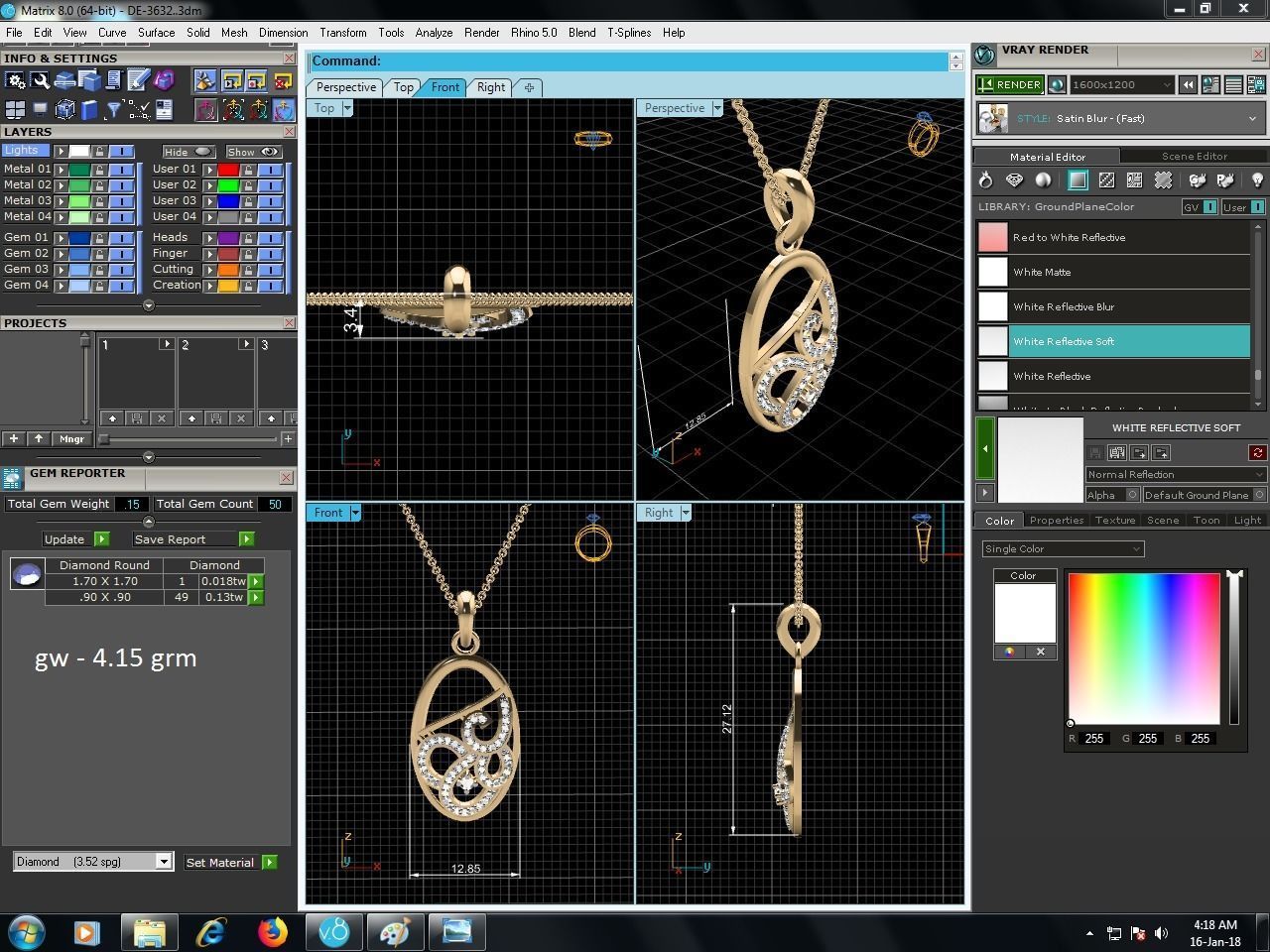 Women pendant 3dm render detail 3D print model_1